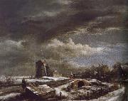 Jacob van Ruisdael Winter Landscape oil painting artist